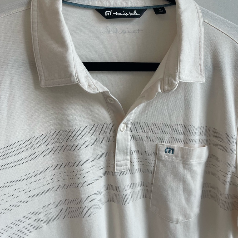 Travis Matthew Men's Cream Polo Shirt - Picture 3 of 5